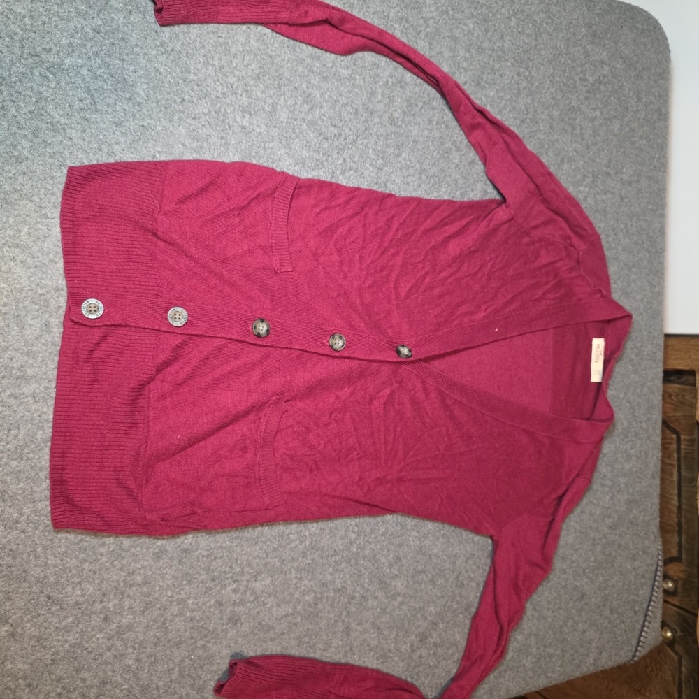 Women's Hollister Red/Maroon Button Up Cardigan Size XS Sku:g2